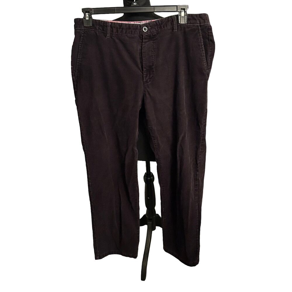 IZOD Men's Black Pleated Front Corduroy Straight Fit Pants 36X32